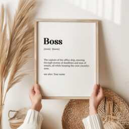Boss Definition Print - Funny Office Wall Art - Appreciation Gift Work Desk Decor Corporate Thank You Poster Manager Idea - thumbnail 2