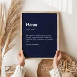 Boss Definition Print - Funny Office Wall Art - Appreciation Gift Work Desk Decor Corporate Thank You Poster Manager Idea - thumbnail 3