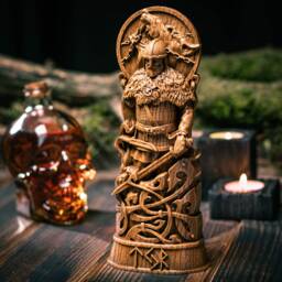 Handmade Ash Wood Tyr Statue Norse Pagan God Sculpture - thumbnail 1