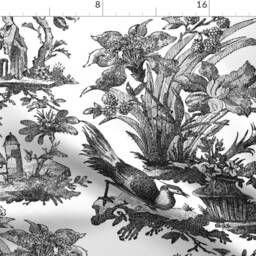 Chinoiserie Curtain Panel - Classic Black & White Antique Custom Vintage Toile By Peacoquettedesigns - thumbnail 4