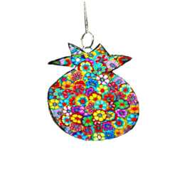 Pomegranate Wall Art Polymer Clay, Jewish Kitchen Decor - Spiritual - thumbnail 2