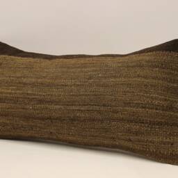 Throw Kilim Pillow 12x24 Inch - 30x60 cm Vintage Rug Turkish Pillow Cushion Art Deco Lumbar Cover 4Oaf-483 - thumbnail 3