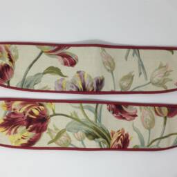 Handmade Floral Curtain Tie Backs Laura Ashley Gosford Cranberry Pair - thumbnail 4