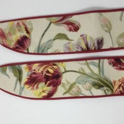 Handmade Floral Curtain Tie Backs Laura Ashley Gosford Cranberry Pair - thumbnail 2