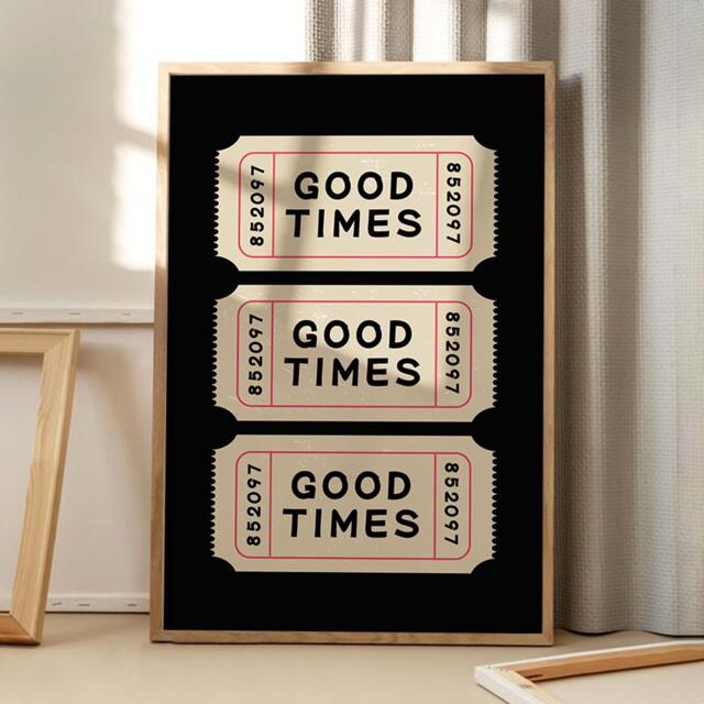 Good Times Ticket Print Art Canvas Poster, Trendy Wall Art, Apartment Aesthetic Decor, Retro Home Printed Gift - image 1