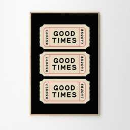 Good Times Ticket Print Art Canvas Poster, Trendy Wall Art, Apartment Aesthetic Decor, Retro Home Printed Gift - thumbnail 2