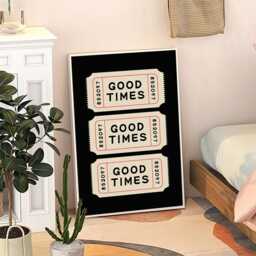 Good Times Ticket Print Art Canvas Poster, Trendy Wall Art, Apartment Aesthetic Decor, Retro Home Printed Gift - thumbnail 3
