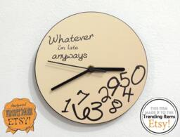 Whatever, I'm Late Anyways Beige - Wall Clock Rgb Led 5V Option