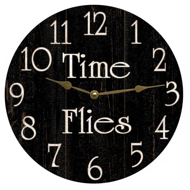 Time Flies Clock - Black Retirement Clock - image 1