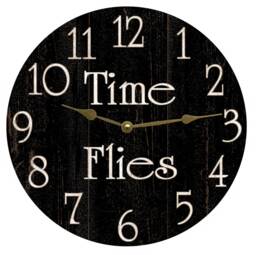 Time Flies Clock - Black Retirement Clock - thumbnail 1