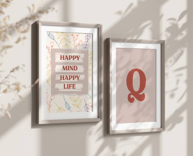Custom Quote & Initial Print Set, Personalised Floral Wall Art, Couple Initials Print, Customised Gift For Couple, Unique Anniversary - image 1