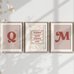 Custom Quote & Initial Print Set, Personalised Floral Wall Art, Couple Initials Print, Customised Gift For Couple, Unique Anniversary - thumbnail 3
