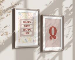 Custom Quote & Initial Print Set, Personalised Floral Wall Art, Couple Initials Print, Customised Gift For Couple, Unique Anniversary - thumbnail 1