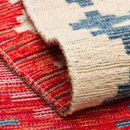 Cotton Turkish Kilim Rug Washable Recycled Flatweave, Bohemian Decor - thumbnail 4