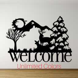 Welcome Sign Sticker Wall Decal Indoor Decor Home Decals Removable Vinyl Bedroom Living Room Deer