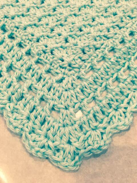 Mint Green Crocheted Baby Blanket - image 1
