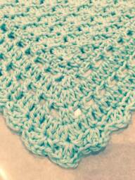 Mint Green Crocheted Baby Blanket
