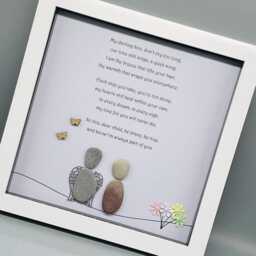 Parent Loss Memorial Pebble Art Gift Frame, Sympathy For Of Mum Or Dad, Rememberance Parents - thumbnail 2