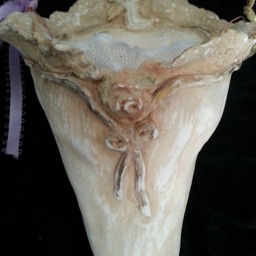 Porcelain Victorian Posey Holder - Original Sculpture-Lisa Azzano Sculptures - thumbnail 2