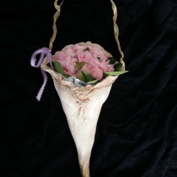 Porcelain Victorian Posey Holder - Original Sculpture-Lisa Azzano Sculptures - thumbnail 3