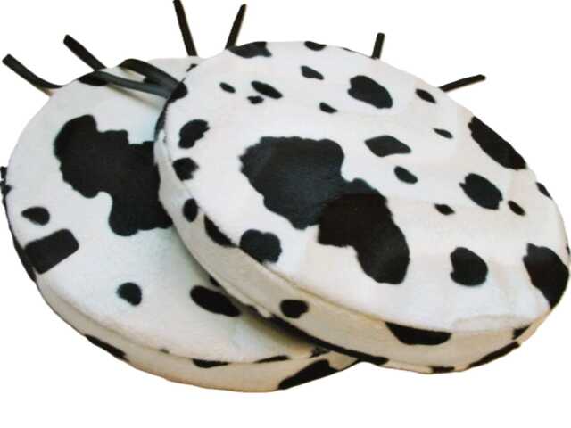 "2 Cow Design Faux Fur Round Dining Garden Chair Cushion Seat Pads 12"" To 20" - image 1