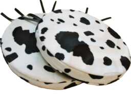 "2 Cow Design Faux Fur Round Dining Garden Chair Cushion Seat Pads 12"" To 20"