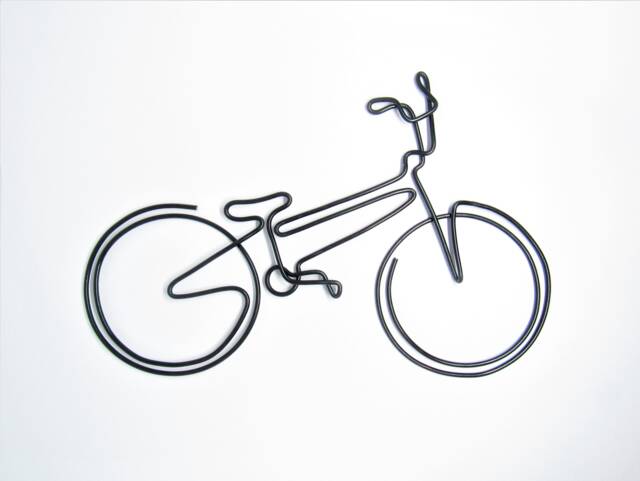 Bicycle Metal Wall Art Home Decor, Minimalist Wire Wall Art Office Decor Cycling Gifts, Fathers Day Gift For Bike Riders Cyclist Anniversary - image 1