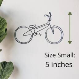 Bicycle Metal Wall Art Home Decor, Minimalist Wire Wall Art Office Decor Cycling Gifts, Fathers Day Gift For Bike Riders Cyclist Anniversary - thumbnail 3