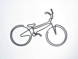 Bicycle Metal Wall Art Home Decor, Minimalist Wire Wall Art Office Decor Cycling Gifts, Fathers Day Gift For Bike Riders Cyclist Anniversary - thumbnail 1