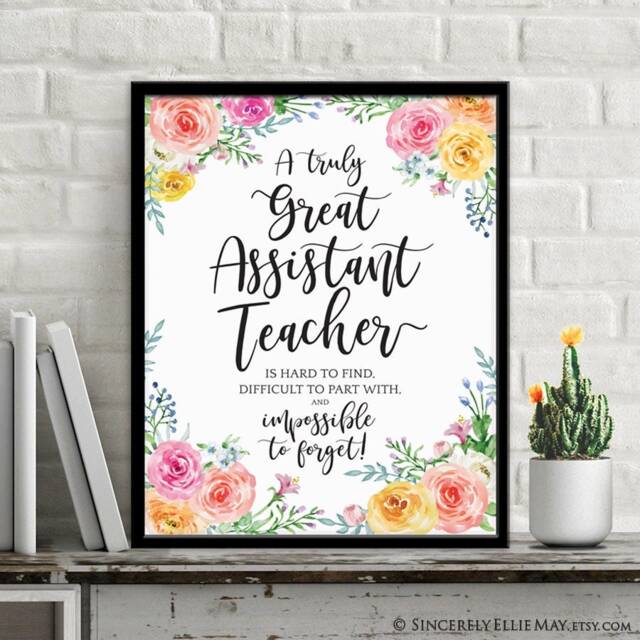 Assistant Teacher Thank You Gifts You Print - Wall Art Printable Great As Goodbye Gift For The Well Loved 40120 - image 1