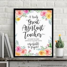 Assistant Teacher Thank You Gifts You Print - Wall Art Printable Great As Goodbye Gift For The Well Loved 40120 - thumbnail 1
