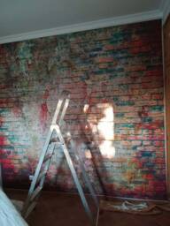 Brick Wall Graffiti Art Wallpaper 255cm - H X 280cm - W 3D Sticker Decor Street Mural Self Adhesive