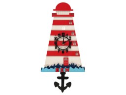 Nautical Lighthouse Personalised Wooden Pendulum Children's Wall Clock