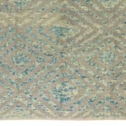 Handwoven Moroccan Azilal Rug Gray & Blue Diamond Design - thumbnail 3