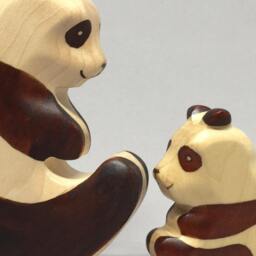 Toy Panda Wooden Black White Colourful Size 14, 5 X 8, 0 2, 5 cm - Bxhxs Approx. 79, 5 Gr - thumbnail 3