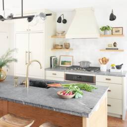 Handmade Brass Linear Pendant Light, Glass Globe Suspension Chandelier - thumbnail 3