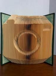 Camera- Folded Book Art - Fully Customizable, Camera Silhouette, Photographer - thumbnail 1