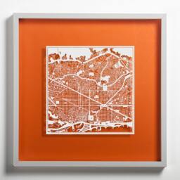 Paper Cut Map Barcelona, 12??12 In. Art Ideal Gifts - thumbnail 3