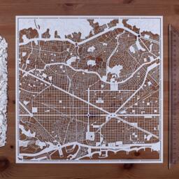 Paper Cut Map Barcelona, 12??12 In. Art Ideal Gifts - thumbnail 1