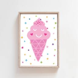 Nursery Prints, Rainbow Decor, Playroom Icecream, Colourful Wall Art, Girls Popsicle Art - thumbnail 2