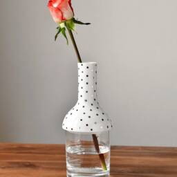 Porcelain Vase With Glass, Polka Dot Vase, Handmade, Vases For Flowers, Minimalist Vase, Vase Rose, Ceramic/Glass - thumbnail 3