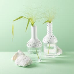 Porcelain Vase With Glass, Polka Dot Vase, Handmade, Vases For Flowers, Minimalist Vase, Vase Rose, Ceramic/Glass - thumbnail 1
