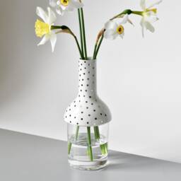 Porcelain Vase With Glass, Polka Dot Vase, Handmade, Vases For Flowers, Minimalist Vase, Vase Rose, Ceramic/Glass - thumbnail 2