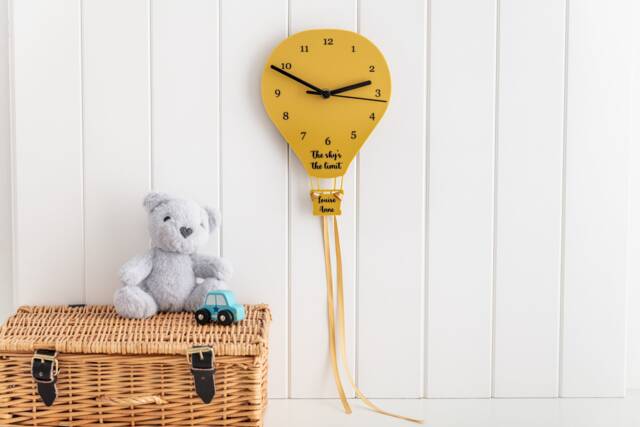 Children's Hot Air Balloon Personalised Clock - image 1