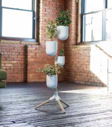 The Ira Rail Tripod Vertical Planter Free-standing System - Renter Friendly - - Including Pine Dowel