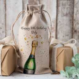 Personalised Bottle Bag, Birthday Girls Gift, Wine Bottle 18Th 21st 30Th 40Th 50Th 60Th Birthday, Friend - thumbnail 2