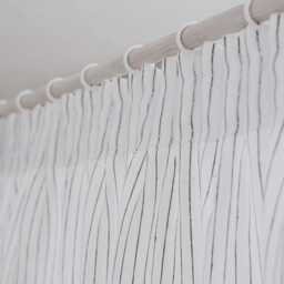 White Linen Pencil Pleat Curtain - Black Striped Drapery Panel Custom Fit For Kitchen, Bedroom, Living Room Made-To-Order Curtain - thumbnail 2