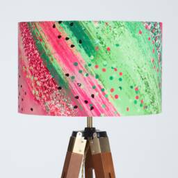 Lampshade Watermelon Sugar Velvet - Drum Lamp Shade 25cm 30cm 35cm 40cm 45cm Pink Green Fruit Tropical Table Lamp Shade, Ceiling