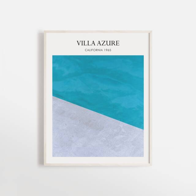Villa Azure Art Print Vintage Poolside Photography, California - image 1
