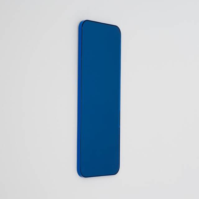 Quadris??? Rectangular Blue Tinted Modern Mirror With Frame - Xl - image 1
